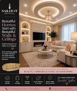 Elegant living room with drywall features