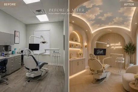 Dental office transformation before and after