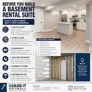 Guide for building basement rental suite